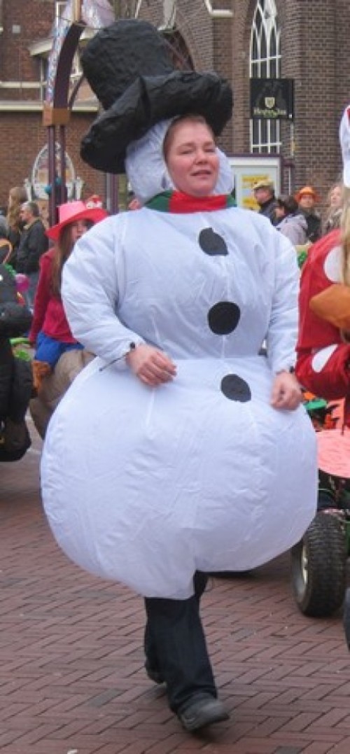 Mascottepak Opblaasbaar kostuum - Sneeuwpop